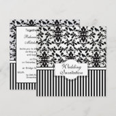 Damaszwarte witte zirlen, vogels, strepen Weddensc Kaart (Voorkant / Achterkant)