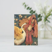 “Damayanti and the Swan” by Warwick Goble Briefkaart (Staand voorkant)