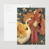 “Damayanti and the Swan” by Warwick Goble Briefkaart (Voorkant / Achterkant)