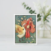 Damayanti en de Swan door Warwick Goble Briefkaart (Staand voorkant)