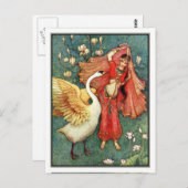 Damayanti en de Swan door Warwick Goble Briefkaart (Voorkant / Achterkant)