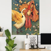 Damayanti en de Swan Poster (Thuiskantoor)