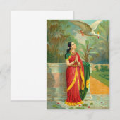 Damayanti en Swan door Raja Ravi Varma Bedankkaart (Voorkant / Achterkant)