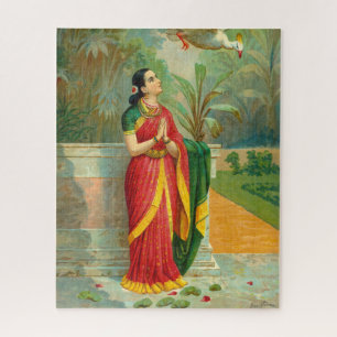 Damayanti en Swan door Raja Ravi Varma Legpuzzel