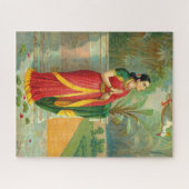 Damayanti en Swan door Raja Ravi Varma Legpuzzel (Horizontaal)