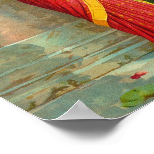 Damayanti en Swan door Raja Ravi Varma Poster (Hoek)