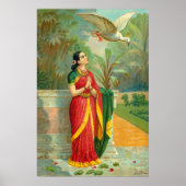 Damayanti en Swan door Raja Ravi Varma Poster (Voorkant)