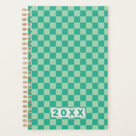 Dambord Jungle Groen Retro Patroon 2026 Planner