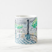 Dambord Kiosk Park Uitzicht Koffiemok (Center)