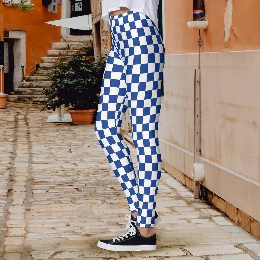 Dambord Navyblauw Wit Leggings