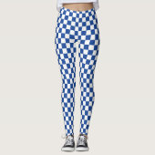 Dambord Navyblauw Wit Leggings (Voorkant)