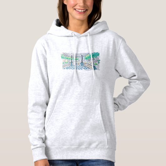 Dambord Paviljoen Park Uitzicht Hoodie (Voorkant)