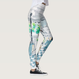 Dambord Paviljoen Park Uitzicht Leggings