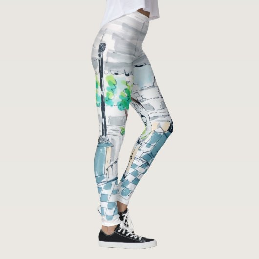 Dambord Paviljoen Park Uitzicht Leggings (Rechts)