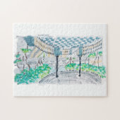 Dambord Paviljoen Park Uitzicht Legpuzzel (Horizontaal)