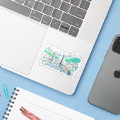 Dambord Paviljoen Park Uitzicht Sticker (Laptop met iPhone)