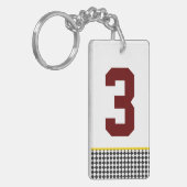 dambord sport team kleuren single NUMBER plezier Sleutelhanger (Voorkant Links)