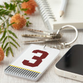 dambord sport team kleuren single NUMBER plezier Sleutelhanger (Voorkant Rechts)