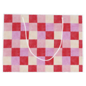 dambord valentijn plaid rood roze crème preppy groot cadeauzakje (Achterkant)