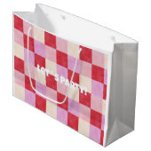 dambord valentijn plaid rood roze crème preppy groot cadeauzakje (Voorkant Gekanteld)