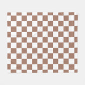 Dambord vierkant mocha bruin wit geometrisch retro fleece deken (Voorkant (Horizontaal))
