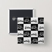 dambordfietsen vierkante button 5,1 cm (Voorkant /achterkant)