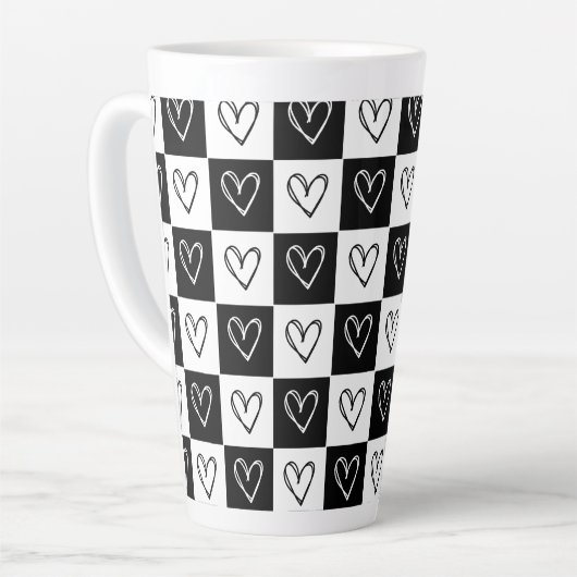 dambordharten latte mok (Linkerhoek)