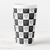 dambordharten latte mok (Voorkant)