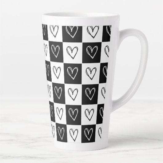 dambordharten latte mok (Rechts)