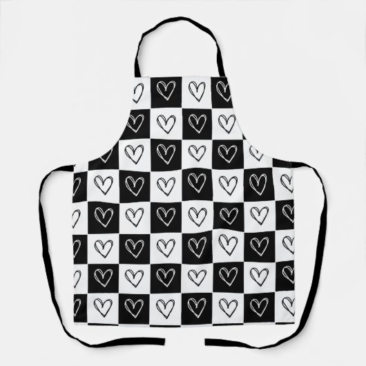 dambordharten schort (Voorkant)