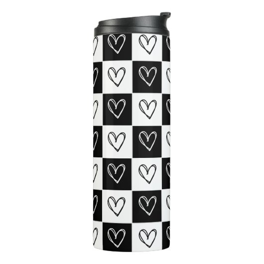 dambordharten thermosbeker (Gedraaid links)