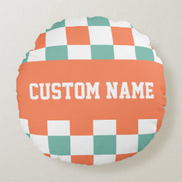 dambordpatroon rond kussen