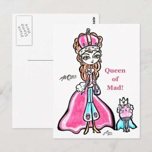 Dame 2 briefkaart (Voorkant / Achterkant)