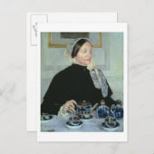 Dame aan de theetafel, 1885 (olie op canvas) briefkaart (Voorkant / Achterkant)