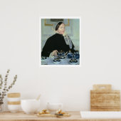 Dame aan de theetafel, 1885 (olie op canvas) poster (Keuken)