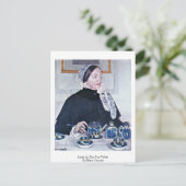 Dame aan de theetafel van Mary Cassatt Briefkaart (Staand voorkant)