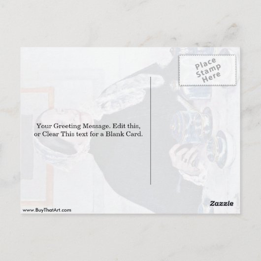 Dame aan de theetafel van Mary Cassatt Briefkaart (Achterkant)