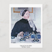 Dame aan de theetafel van Mary Cassatt Briefkaart (Voorkant)