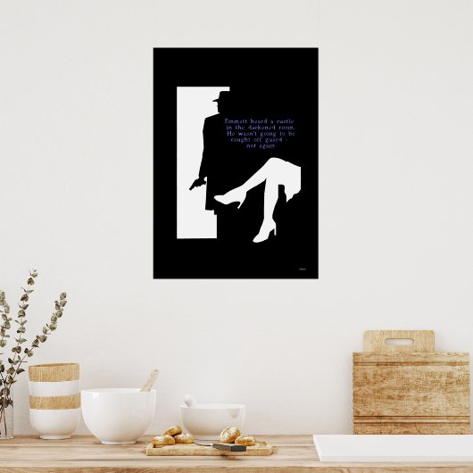 Dame and a Doorway - noir print (Keuken)