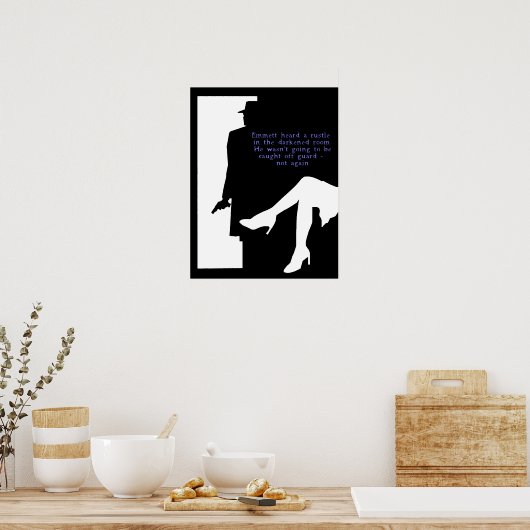 Dame and a Doorway - noir print (Keuken)