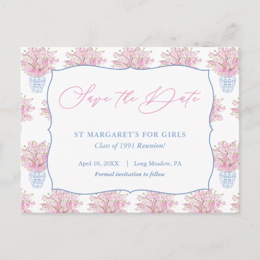 Dame bewaar de datum voor jubileum verjaardagsreün briefkaart (Voorkant)