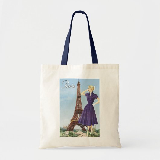 Dame bij de Eiffeltoren Tote Bag (Voorkant)