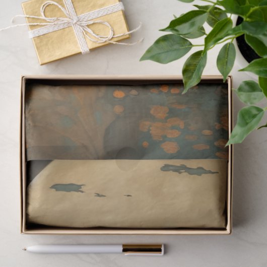 Dame bij maanlicht, Art Nouveau Decoupage Tissuepapier (Geschenk)