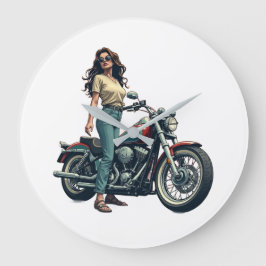Dame Biker Grote Klok