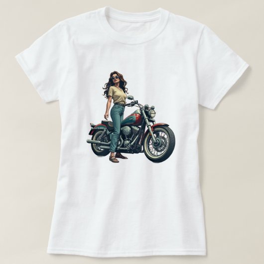 Dame Biker  T-shirt (Design voorkant)