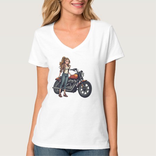 Dame Biker T-shirt (Voorkant)