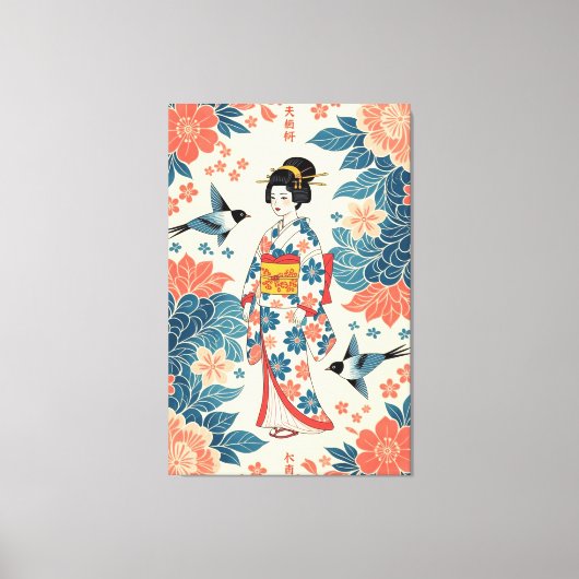 Dame Bingata Canvas Afdruk (Voorkant)