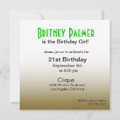  dame Birthday Cocktail olive/green Kaart (Achterkant)