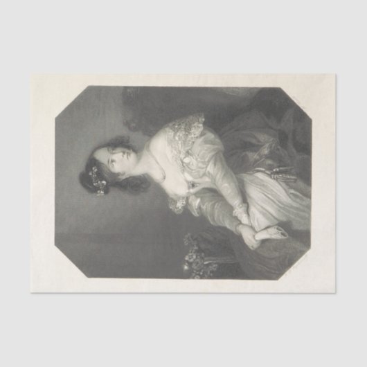  Dame Black en White Tissuepapier (Voorkant)