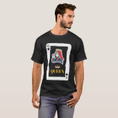 Dame Black Heart Blackjack Kaarten Poker T-shirt (Voorkant volledig)